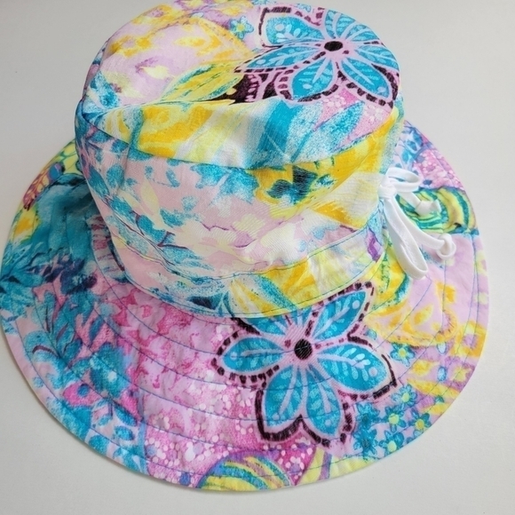 Panama jack women's floral bucket hat one size 100% cotton pre-owned - Picture 6 of 8